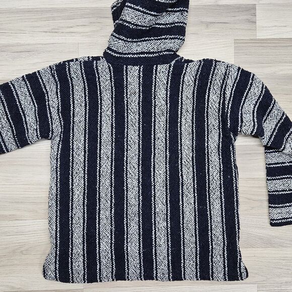 FRANK'S Womens Blue Mexican Baja Hoodie Poncho Size Medium - Picture 7 of 7